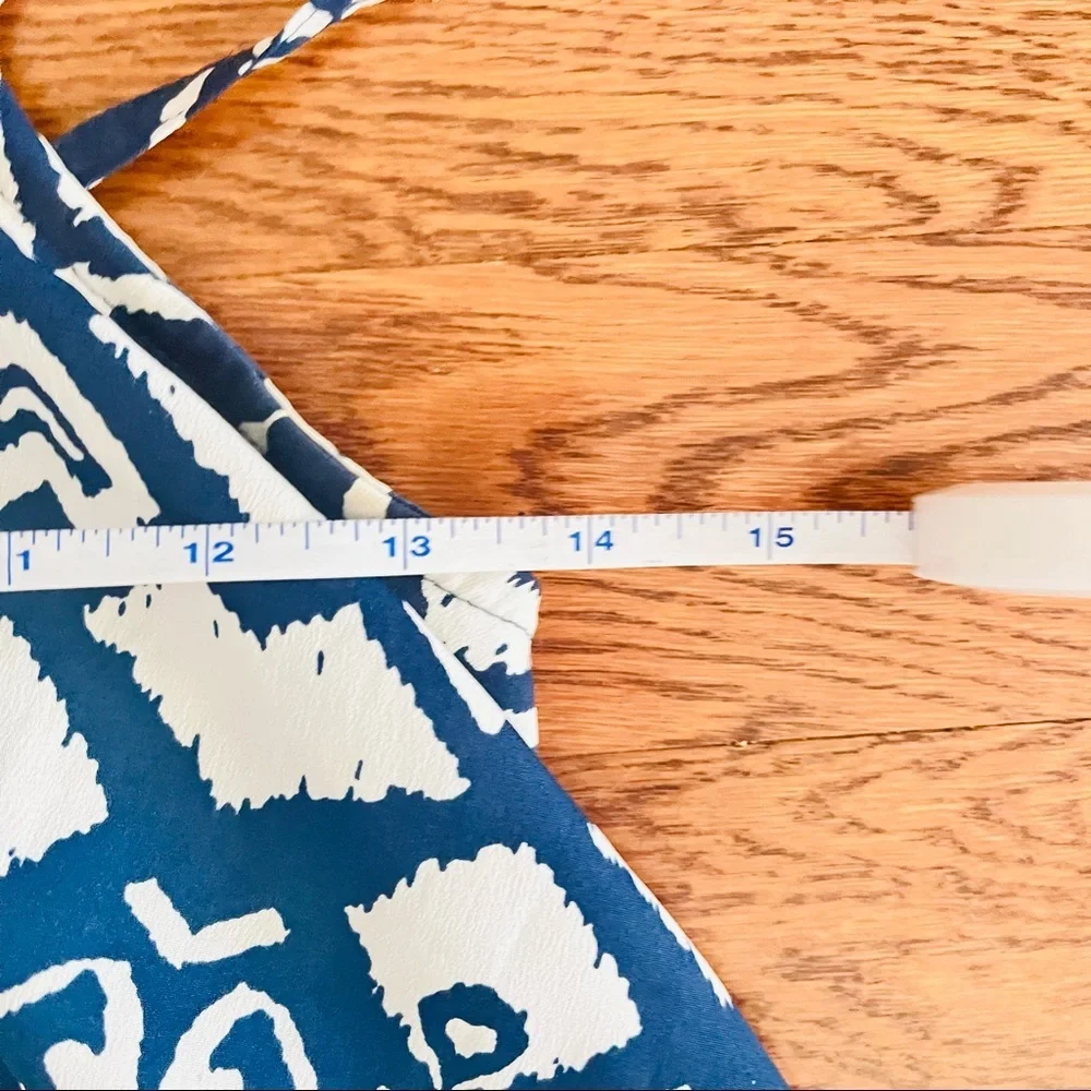 Indulge blue and white geometric print sleeveless maxi dress size Small - Picture 11 of 13